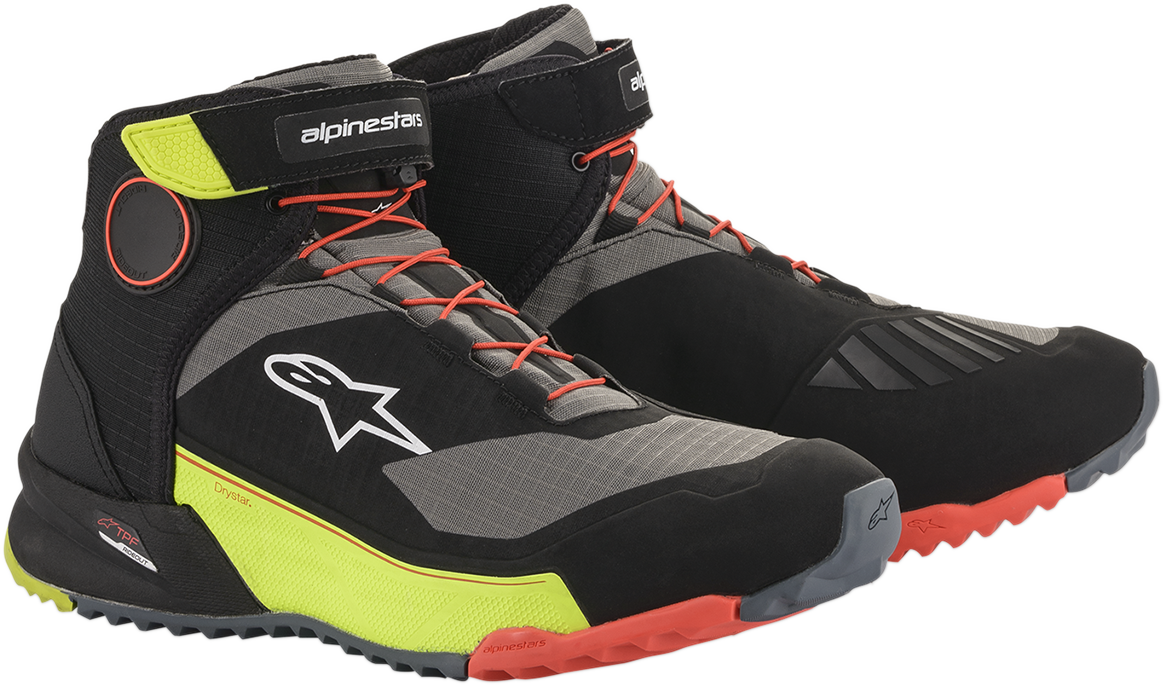 Zapatos ALPINESTARS CR-X Drystar - Negro/Rojo/Amarillo Fluorescente - EE. UU. 14 2611820153814 