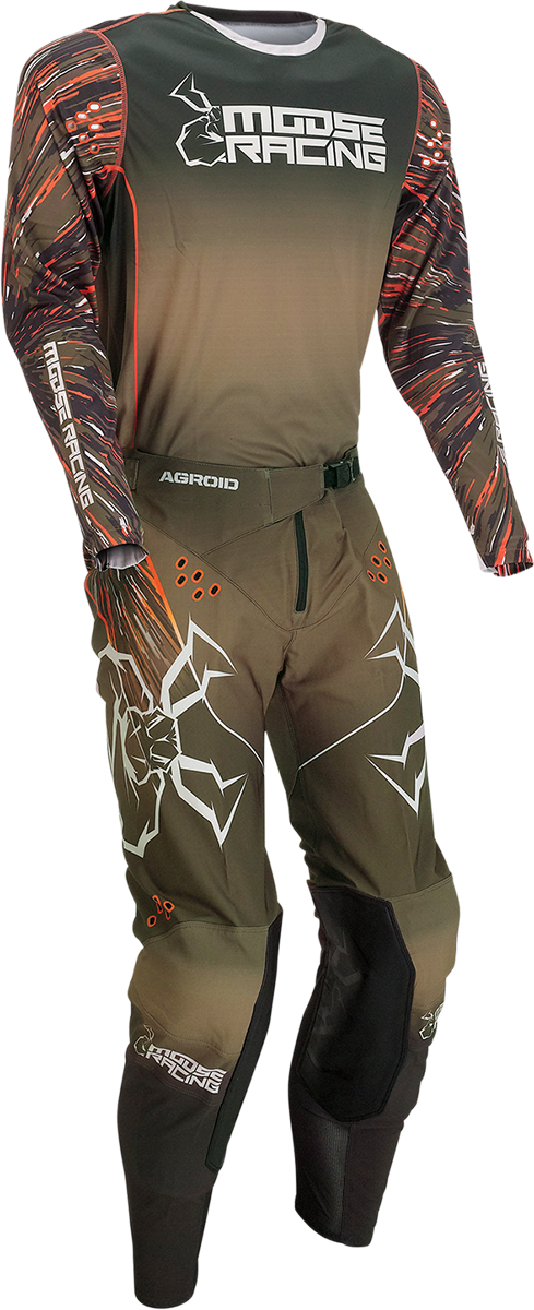 MOOSE RACING Agroid Jersey - Olive/Orange - Large 2910-6984