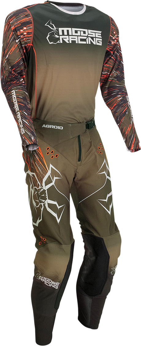 MOOSE RACING Agroid Jersey - Olive/Orange - Large 2910-6984