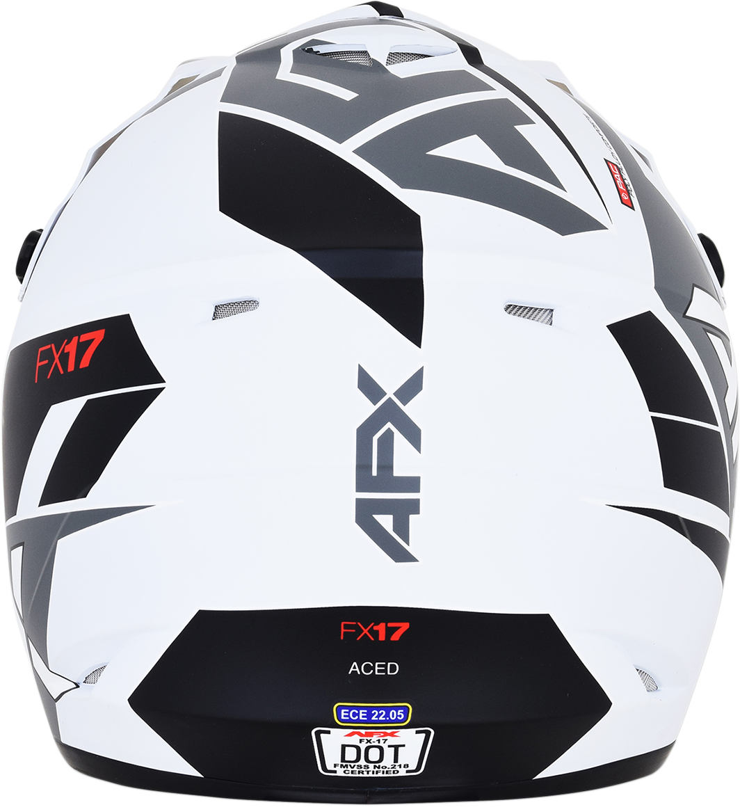 AFX FX-17 Helmet - Aced - Matte White/White - Large 0110-6496