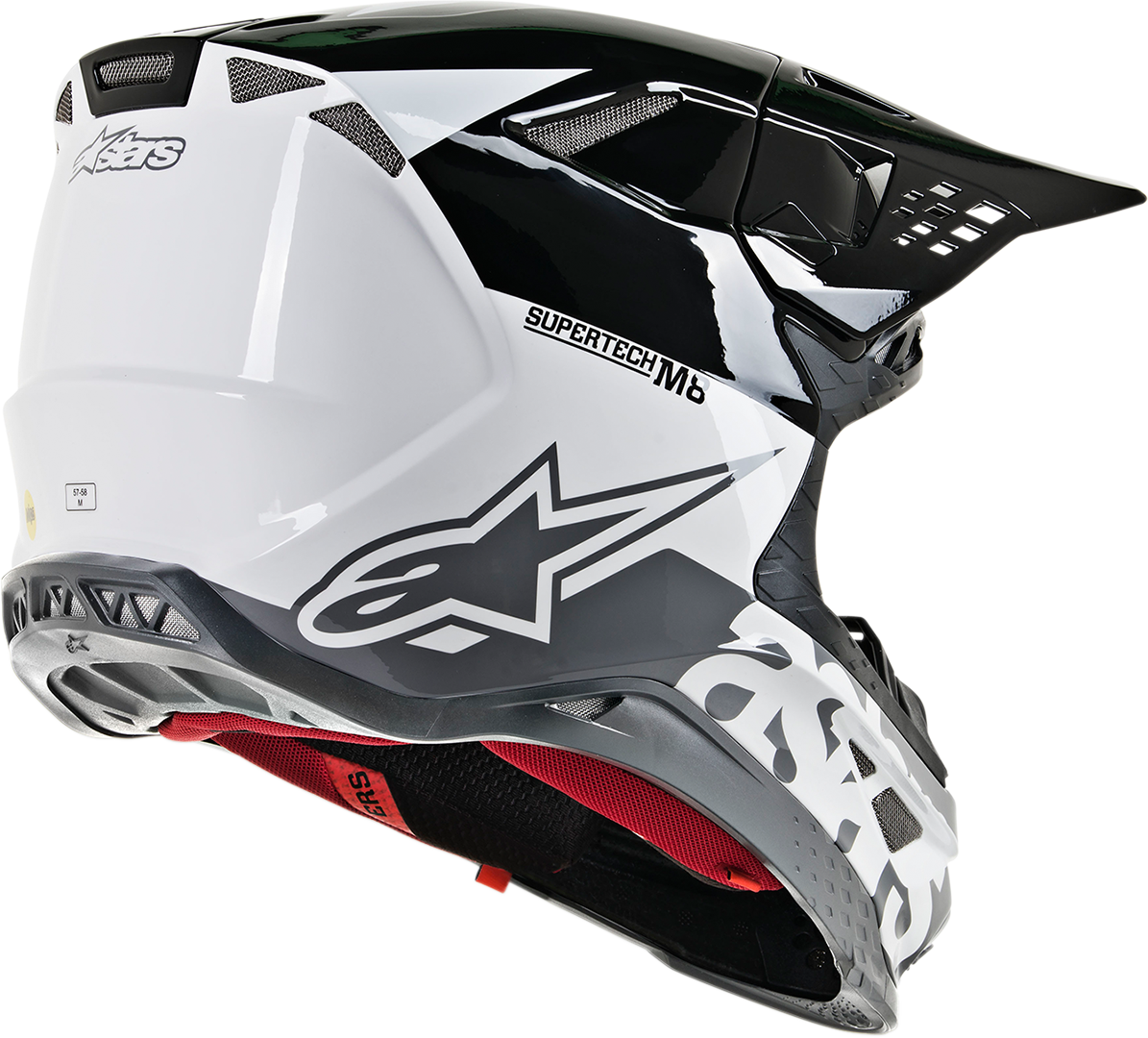 ALPINESTARS Supertech M8 Helmet - Radium - MIPS - White/Black/Mid Gray Glossy - XS 8301519-2182-XS