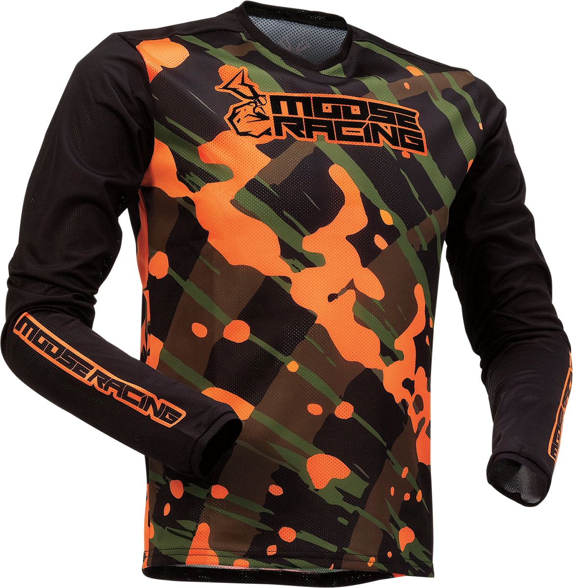 MOOSE RACING Youth Agroid Mesh Jersey - Olive/Orange - Small 2912-2175