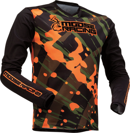 MOOSE RACING Youth Agroid Mesh Jersey - Olive/Orange - Small 2912-2175