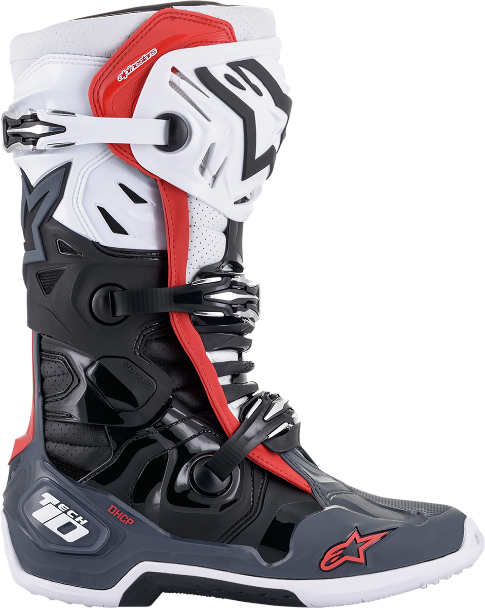 ALPINESTARS Tech 10 Supervented Boots - Black/White/Gray/Red - US 9 2010520-1213-9