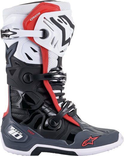 ALPINESTARS Tech 10 Supervented Boots - Black/White/Gray/Red - US 9 2010520-1213-9