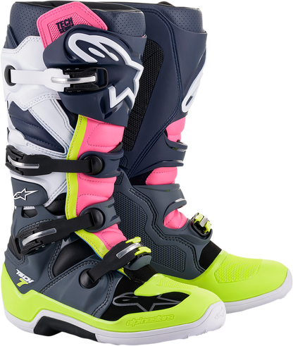 ALPINESTARS Tech 7 Boots - Black/Pink/White/Yellow - US 12 2012014-9076-12