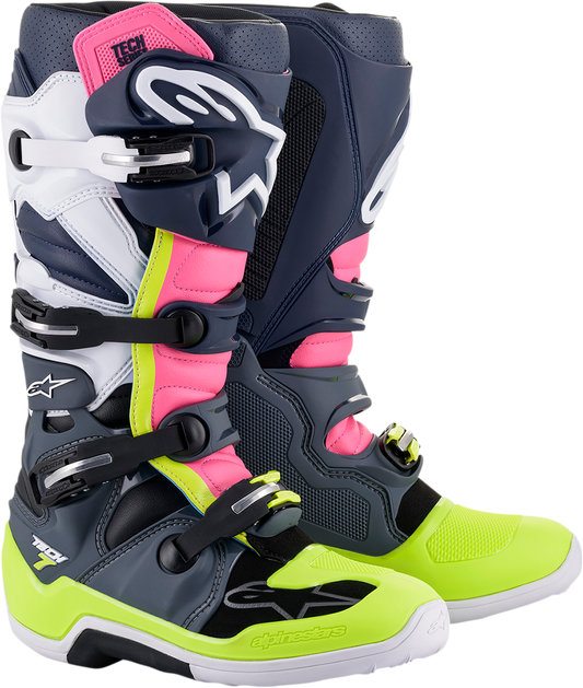 ALPINESTARS Tech 7 Boots - Black/Pink/White/Yellow - US 11 2012014-9076-11