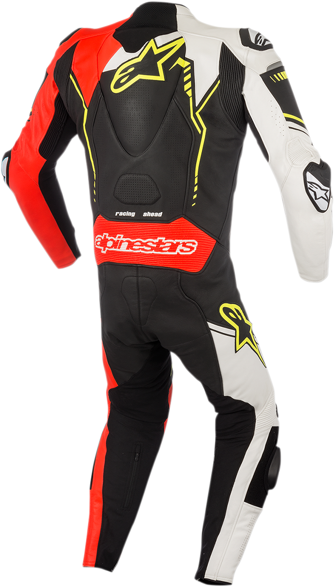 Traje de cuero de 1 pieza ALPINESTARS GP Plus v2 - Negro/Blanco/Rojo Fluorescente/Amarillo Fluorescente - US 44 / EU 54 3150518-1236-54 