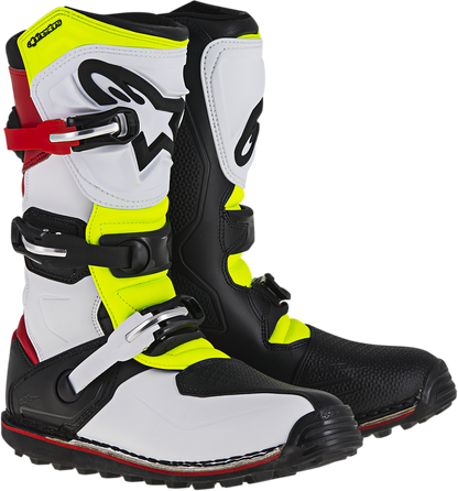 ALPINESTARS Tech-T Boots - White/Red/Yellow Fluorescent/Black - US 9 2004017-2351-9