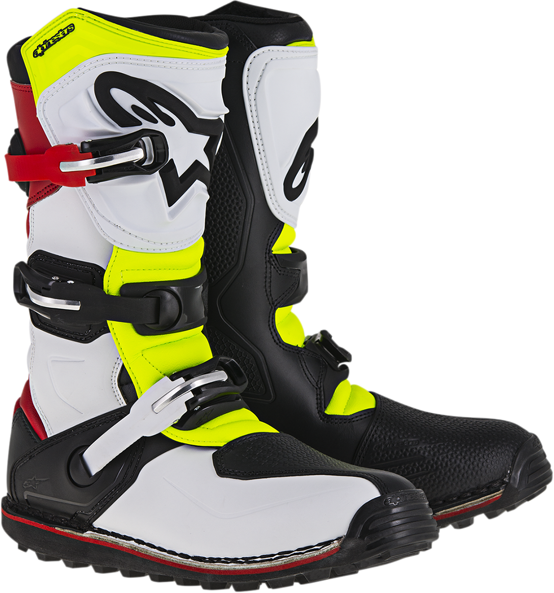 ALPINESTARS Tech-T Boots - White/Red/Yellow Fluorescent/Black - US 10 2004017-2351-10