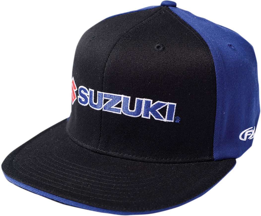 Gorro FACTORY EFFEX Suzuki Flexfit® - Negro/Azul - Pequeño/Mediano 15-88450 