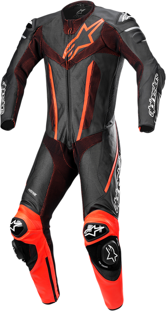 ALPINESTARS Fusion 1-Piece Suit - Black/Red Fluorescent - US 38 / EU 48 3153022-1030-48