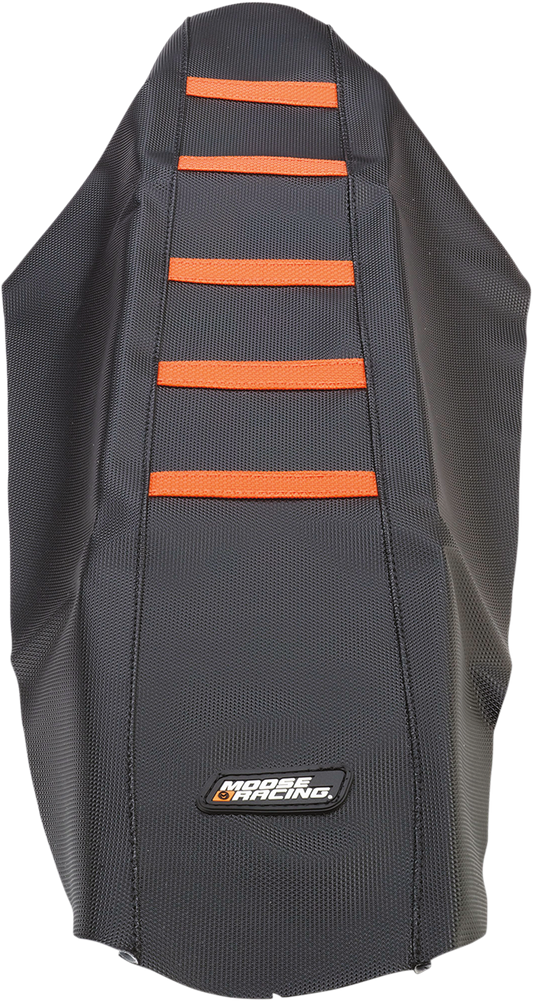 MOOSE RACING Ribbed Seat Cover - Black Cover/Orange Ribs - KTM KTM12507-336RT