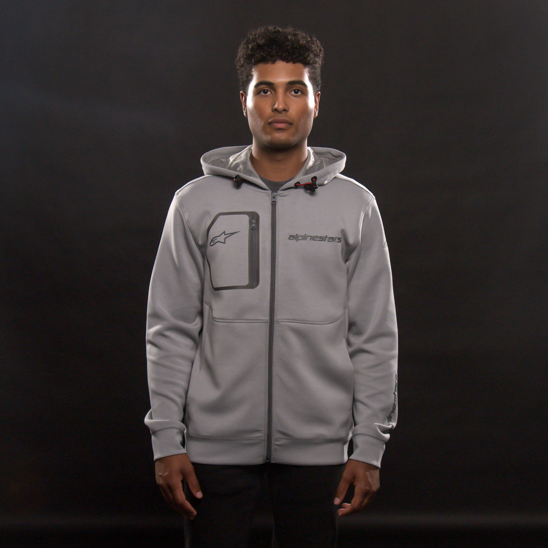 Sudadera con capucha ALPINESTARS Convex Tech - Gris jaspeado - 2XL 12125302010262X 