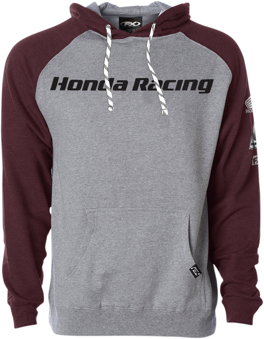 FACTORY EFFEX Honda Racing Hoodie - Gray/Burgundy - Large 23-88304