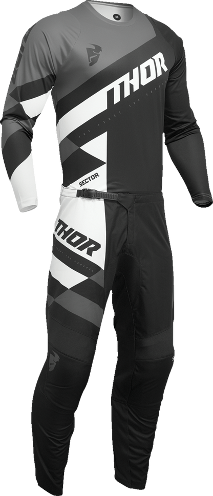 THOR Youth Sector Checker Jersey - Black/Gray - XS 2912-2407