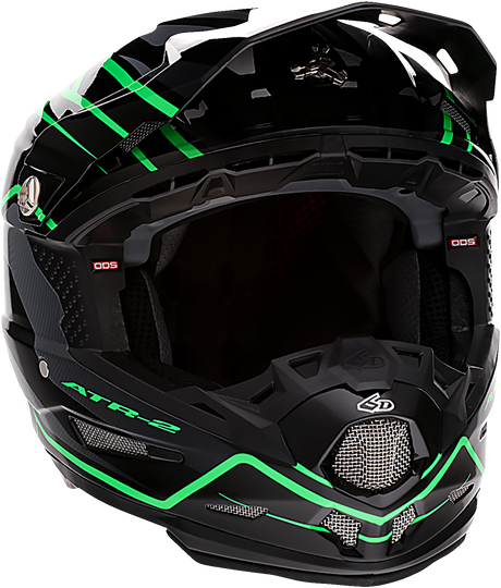 6D ATR-2 Helmet - Phase - Black/Green - XS 12-2844