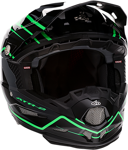 6D ATR-2 Helmet - Phase - Black/Green - Small 12-2845