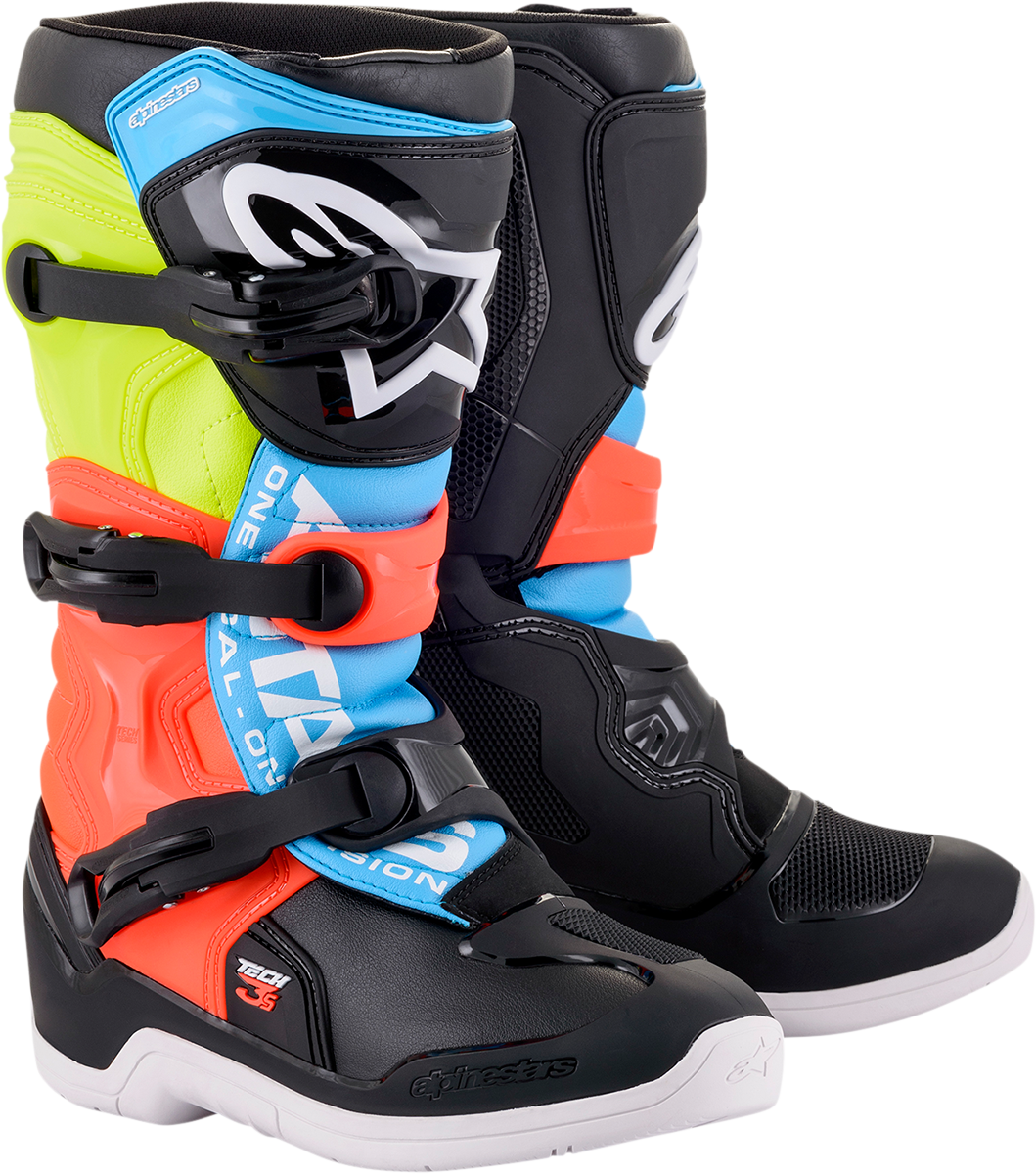 ALPINESTARS Tech 3S Boots - Black/Yellow/Red - US 3 2014018-1538-3