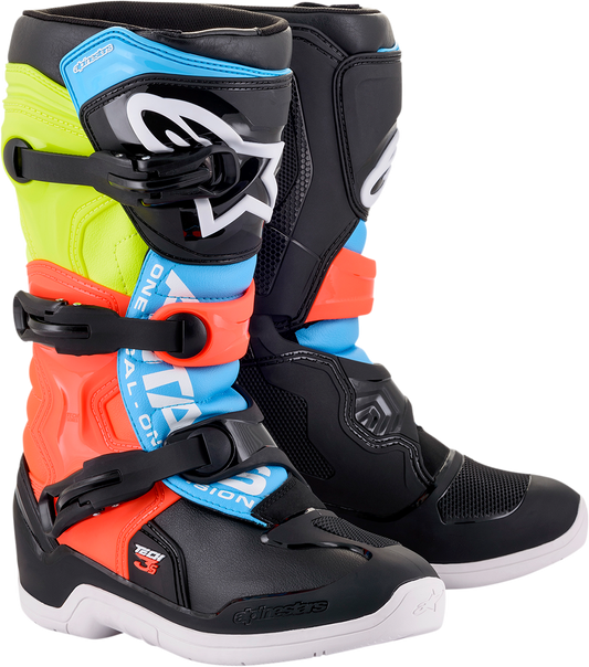 ALPINESTARS Tech 3S Boots - Black/Yellow/Red - US 3 2014018-1538-3