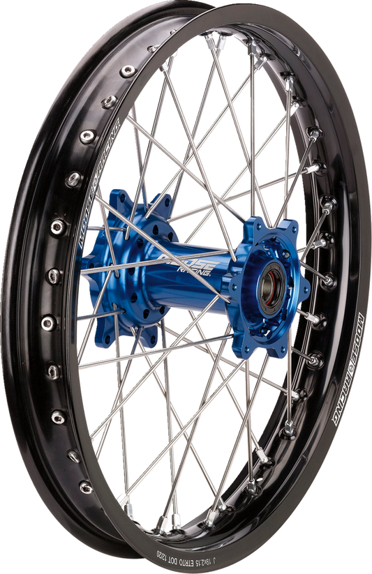 MOOSE RACING Wheel Assembly - SX-1 - Complete - Rear - Black Wheel/Blue Hub - 18x2.15 - Yamaha YR-21518-BKBU