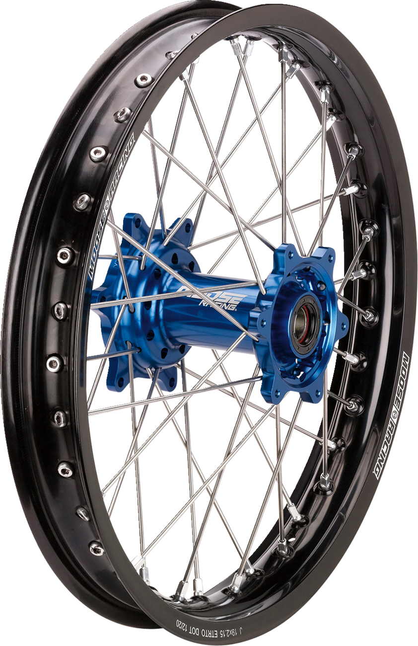 Conjunto de ruedas MOOSE RACING - SX-1 - Completo - Trasero - Rueda negra/Buje azul - 19x2.15 - Husqvarna MR-21519-BKBU