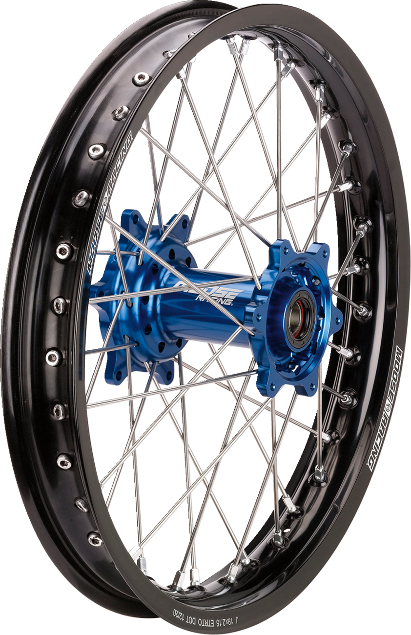 MOOSE RACING Wheel Assembly - SX-1 - Complete - Rear - Black Wheel/Blue Hub - 19x2.15 - Husqvarna MR-21519-BKBU