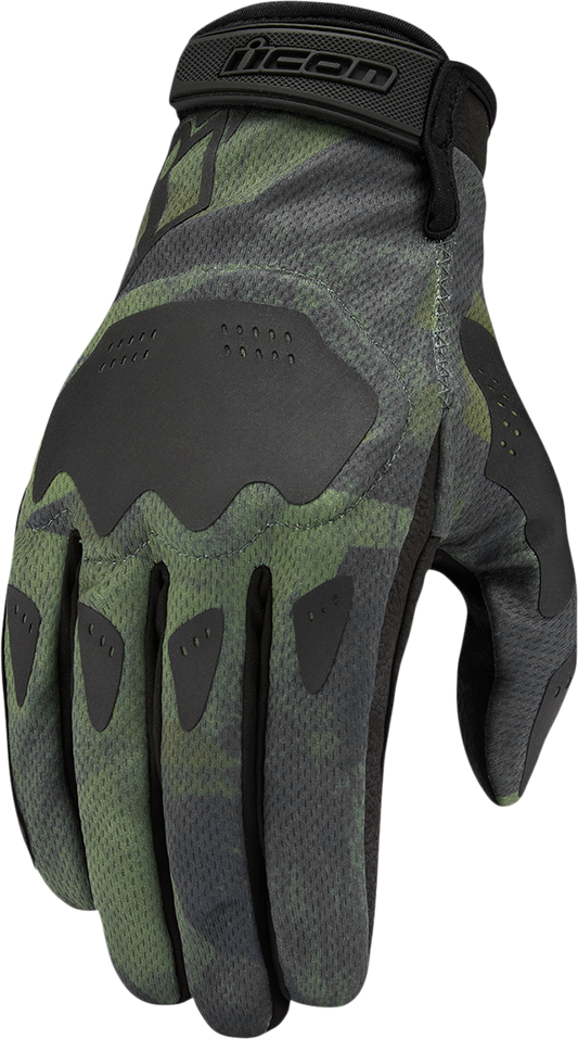 ICON Hooligan™ Battlescar Gloves - Green - Small 3301-4123