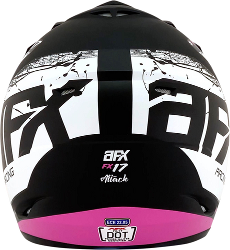 AFX FX-17Y Helmet - Attack - Matte Black/Fuchsia - Large 0111-1413