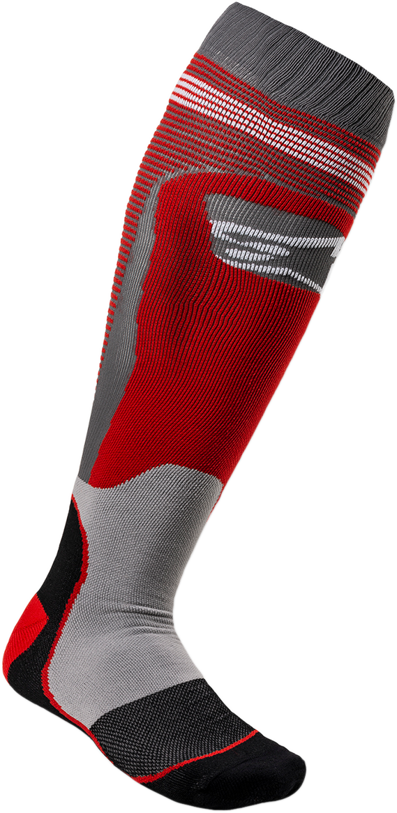 ALPINESTARS MX Plus 1 Socks - Red/Gray - Large/2XL 4701820-318-L2X