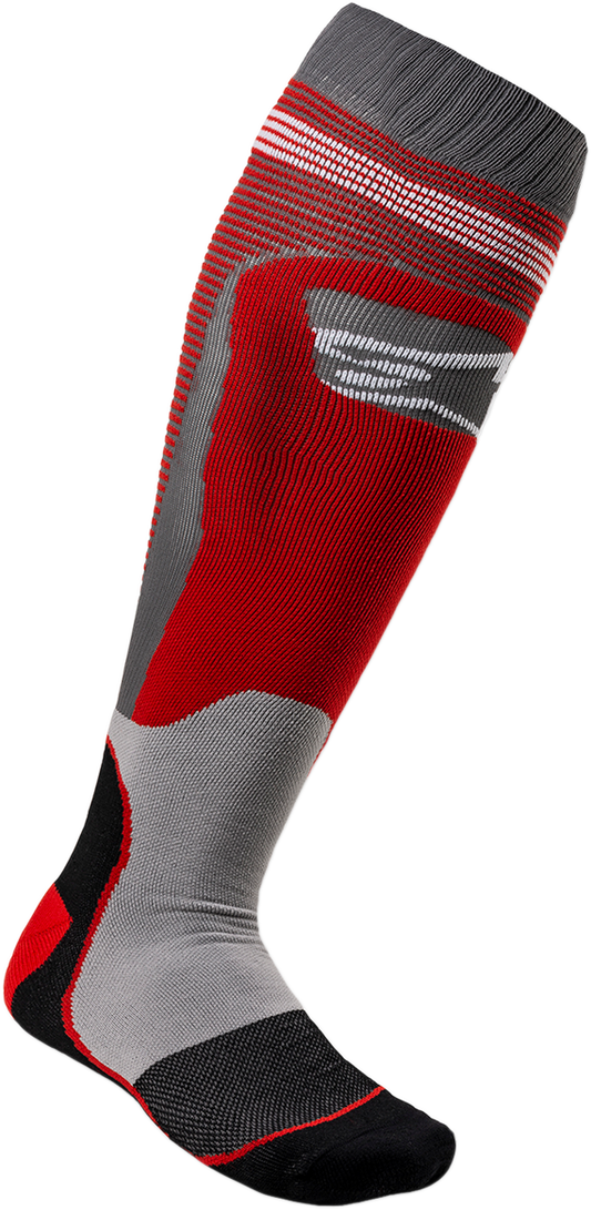 ALPINESTARS MX Plus 1 Socks - Red/Gray - Large/2XL 4701820-318-L2X