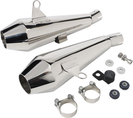 BRITISH CUSTOMS Shorty Predator Pro™ Mufflers - Polished BC902-116-P