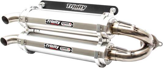 TRINITY RACING Stage 5 Slip-On Dual Muffler - Aluminum TR-4152S