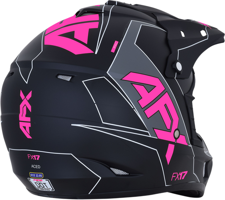 AFX FX-17 Helmet - Aced - Matte Black/Pink - Small 0110-6510
