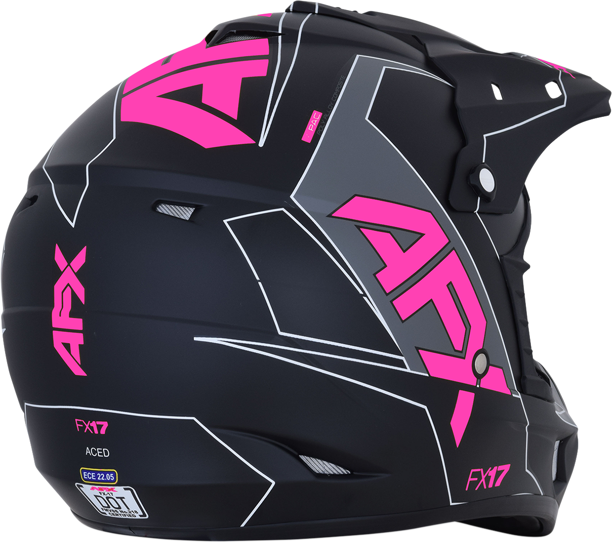 AFX FX-17 Helmet - Aced - Matte Black/Pink - XL 0110-6513