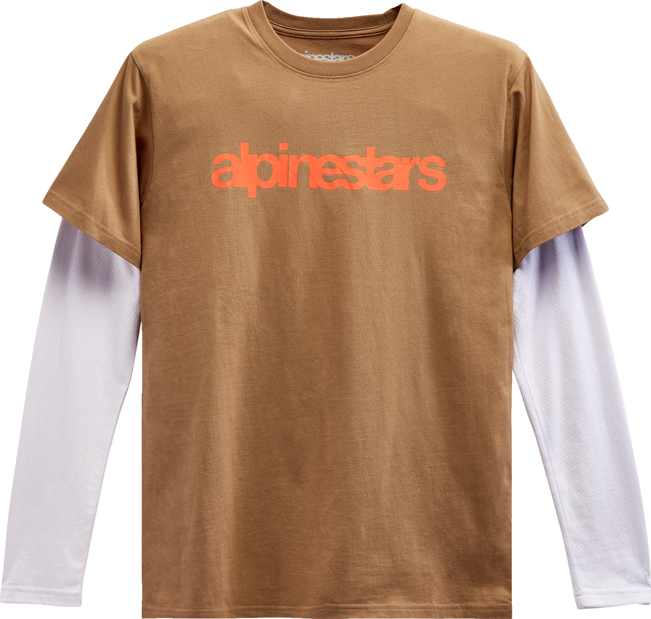 ALPINESTARS Stack Long-Sleeve T-Shirt - Sand/Warm Red - Medium 1213713002331M