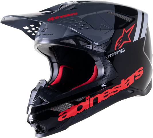 ALPINESTARS Supertech M8 Helmet - Radium 2 - MIPS® - Gloss Black/Neon Red - XL 8301523-1397-XL