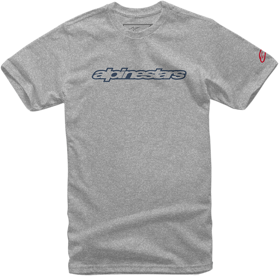 Camiseta ALPINESTARS Wordmark - Gris jaspeado/Azul marino/Rojo - Mediana 103672015-1713M 
