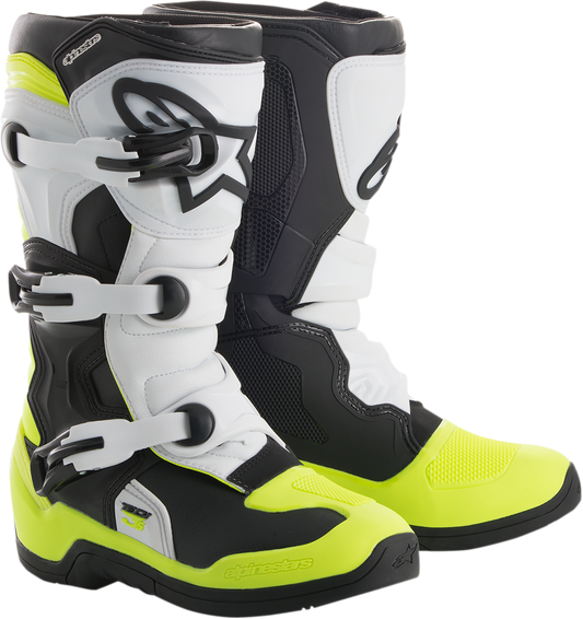 ALPINESTARS Tech 3S Boots - Black/White/Fluorescent Yellow - US 5 2014018-125-5