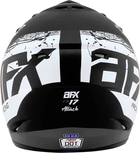 AFX FX-17Y Helmet - Attack - Matte Black/Silver - Large 0111-1401