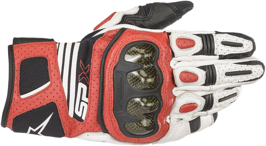 ALPINESTARS SPX AC V2 Gloves - White/Black/Bright Red - Medium 3567319-2030-M