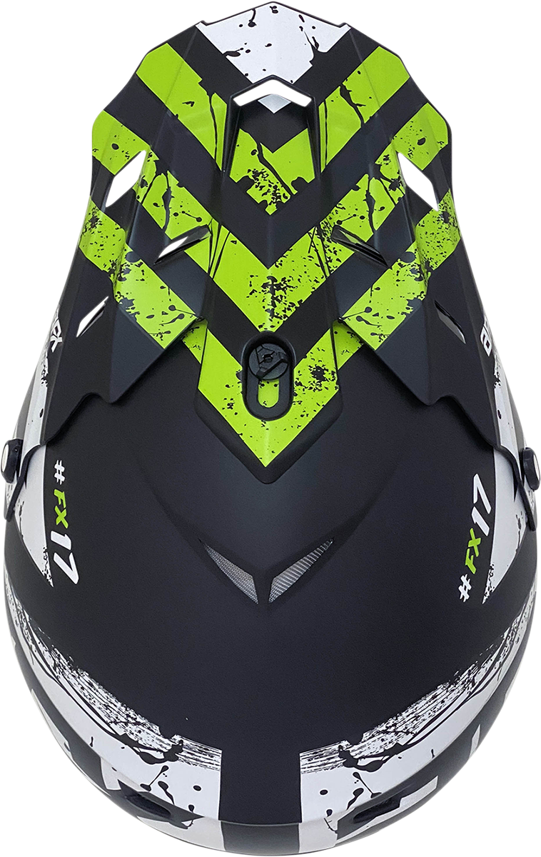 AFX FX-17Y Helmet - Attack - Matte Black/Green - Medium 0111-1418