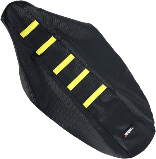 Funda de asiento acanalada MOOSE RACING - Funda negra/Costillas amarillas - Suzuki RMZ25010-331RT 