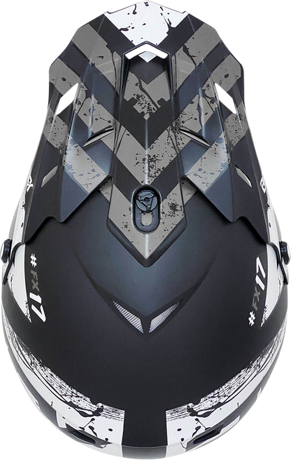 AFX FX-17 Helmet - Attack - Matte Black/Silver - XS 0110-7142