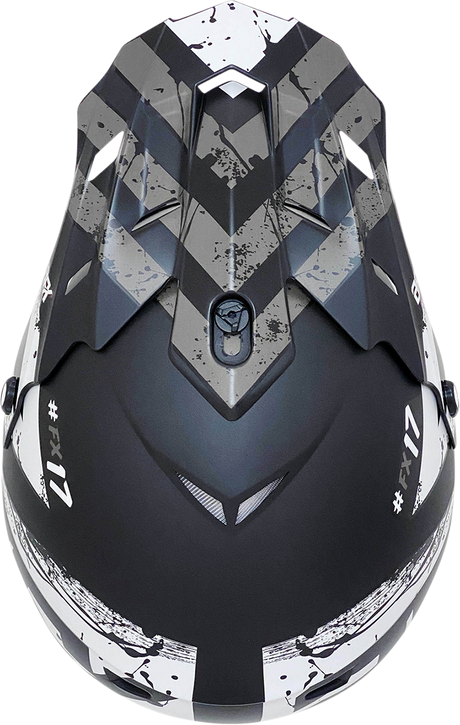 AFX FX-17 Helmet - Attack - Matte Black/Silver - XL 0110-7146