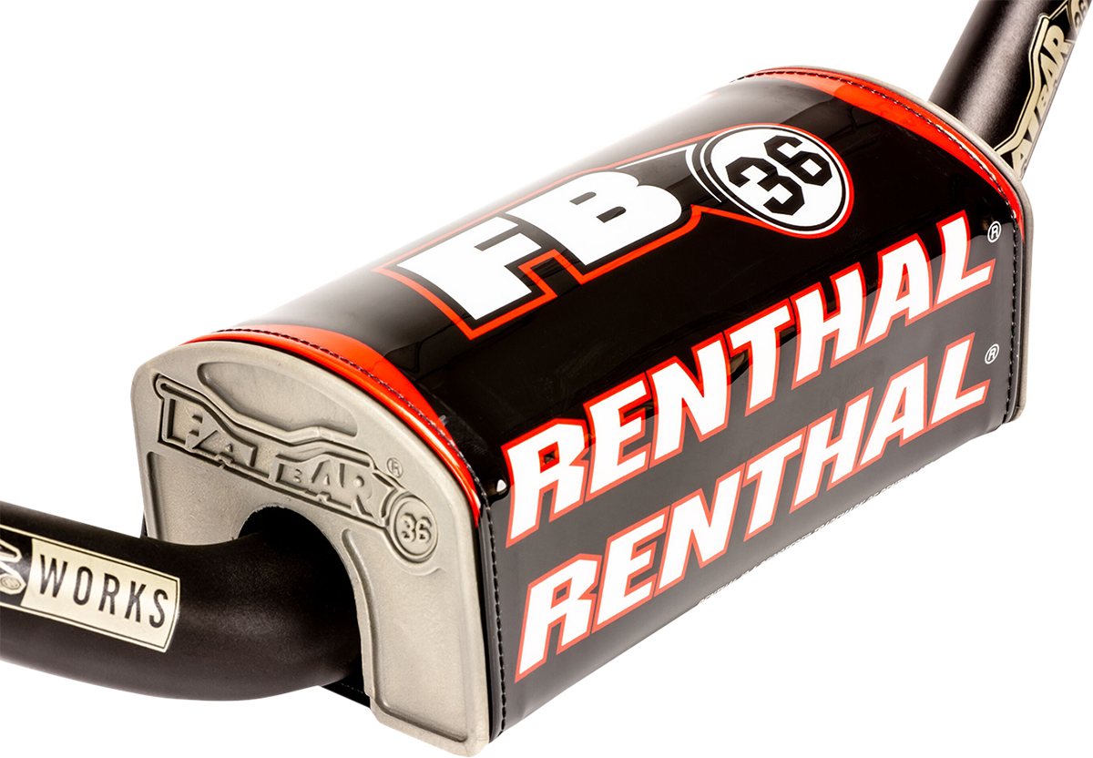Protector de manillar RENTHAL - Fatbar36™ - Negro/Blanco/Rojo P335 