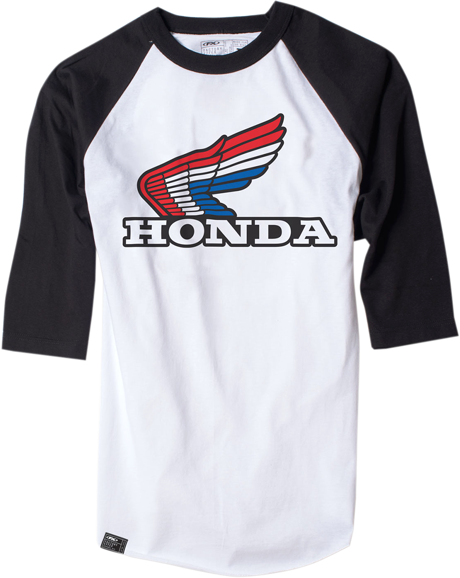FACTORY EFFEX Camiseta de béisbol Honda vintage - Blanco/Negro - Grande 17-87334 