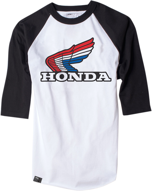 FACTORY EFFEX Vintage Honda Baseball T-Shirt - White/Black - Medium 17-87332