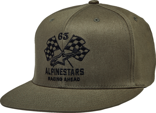 ALPINESTARS Double Check Flat Bill Hat - Military/Black - Small/Medium 1212812306910SM