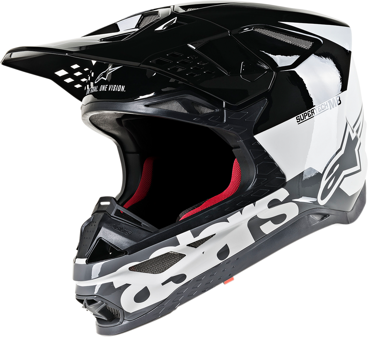 ALPINESTARS Supertech M8 Helmet - Radium - MIPS - White/Black/Mid Gray Glossy - XS 8301519-2182-XS